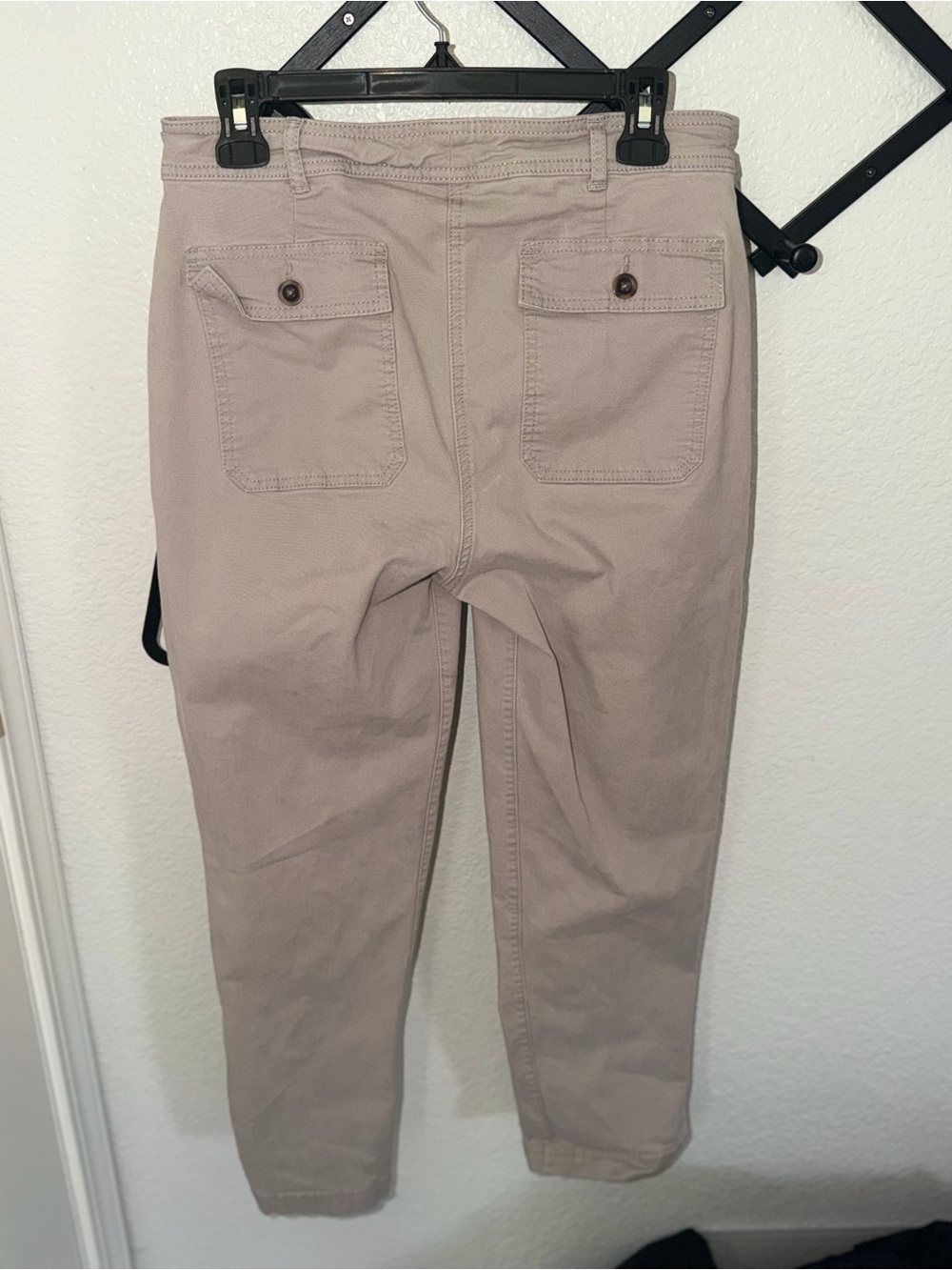 Boden Taupe Utility Pants Women’s US 8R UK 12R Straight Leg Cotton Stretch - Picture 4 of 4
